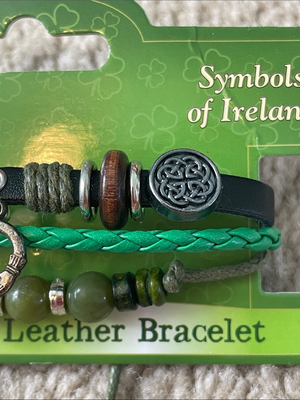 Irish Connemara Marble Leather Bracelet - Picture 7 of 9